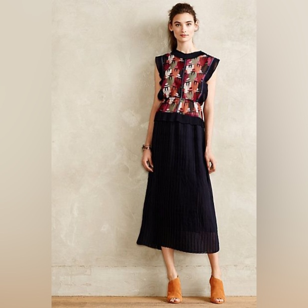 Anthropologie Carolina K Peruvian Albion Dress with pleats. EUC Medium